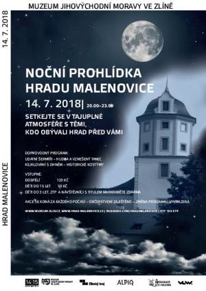noční hrad v Malenovicích