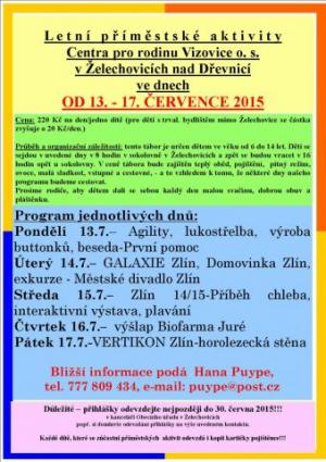 Letní příměstské tábory od Centrum pro rodinu Vizovice